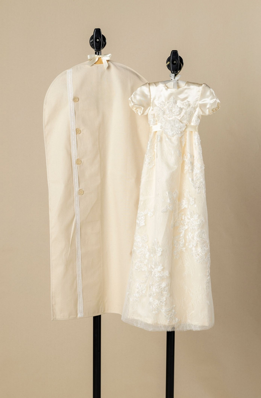 Cherish Christening Gown Embroidered Garment Bag with Padded Hanger